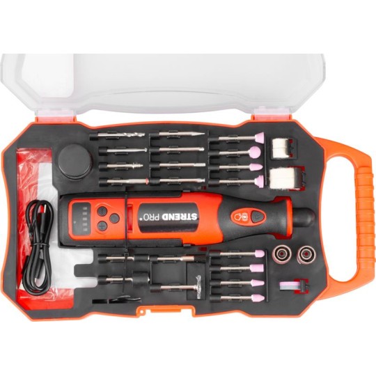 Egyenes mini csiszoló, fúrás és csiszolás tartozékokkal, 8 V, 1500 mAh