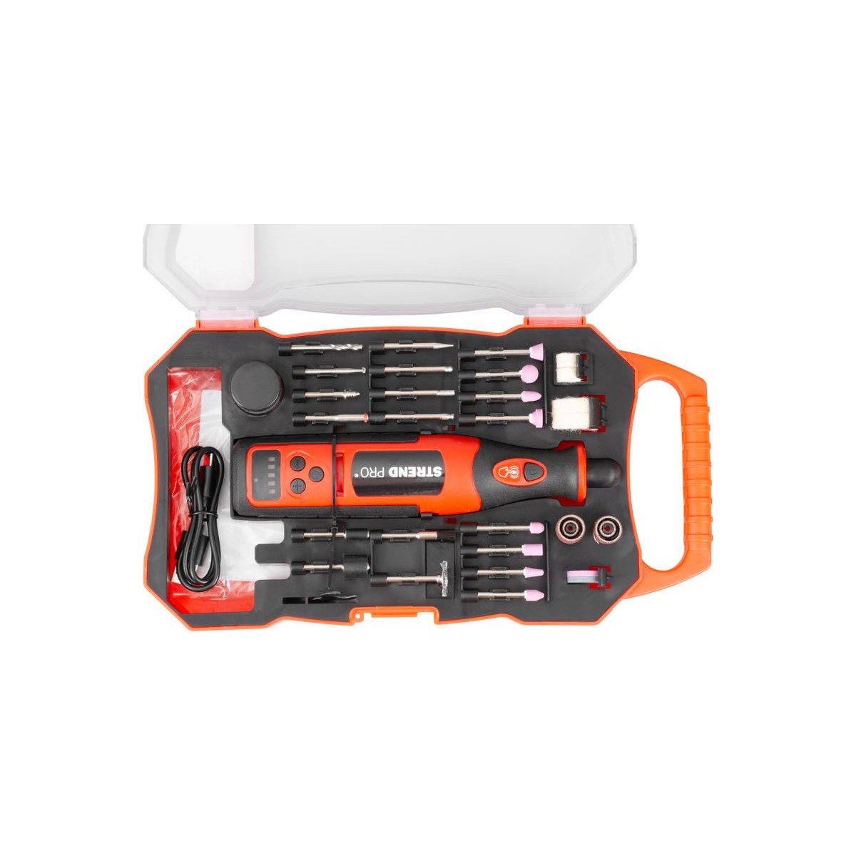 Egyenes mini csiszoló, fúrás és csiszolás tartozékokkal, 8 V, 1500 mAh