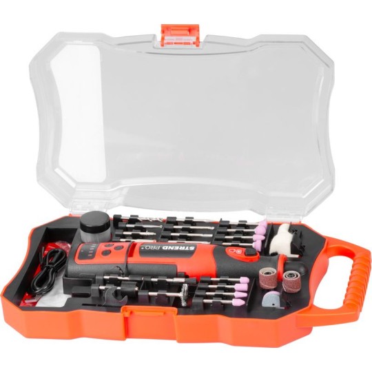 Egyenes mini csiszoló, fúrás és csiszolás tartozékokkal, 8 V, 1500 mAh