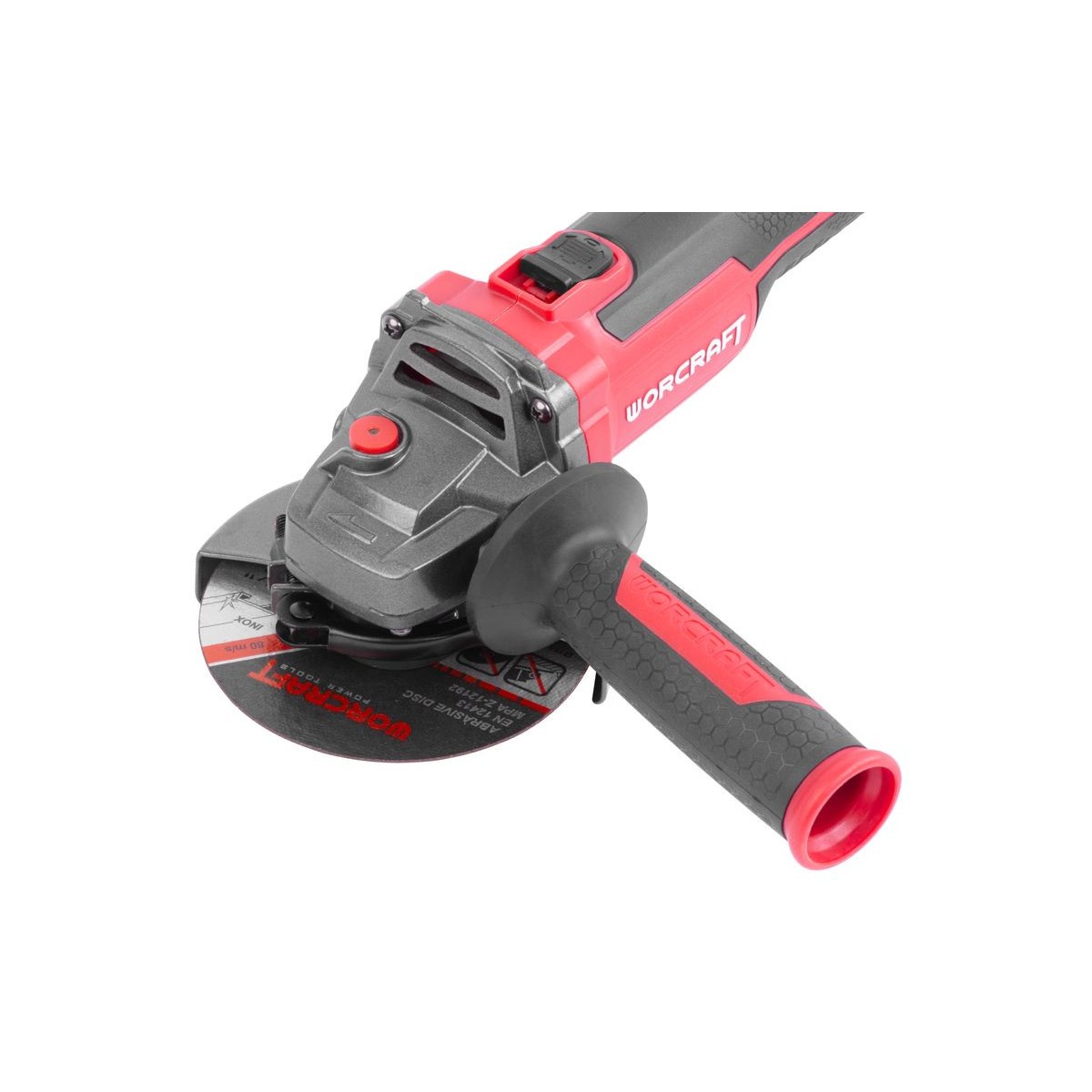 Kefe nélküli Worcraft CAG-S20LiBS-125 ShareSYS sarokcsiszoló, 125 mm, fordulatszám-szabályozással, 20 V Li-ion