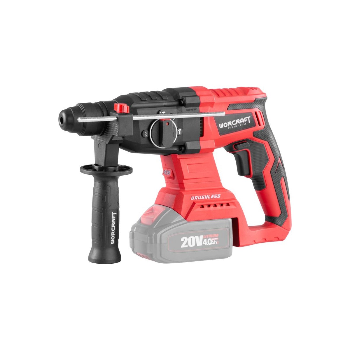 Kefementes kalapács Worcraft CRH-S20LiBA, 20V, ShareSYS, SDS+, 3 J