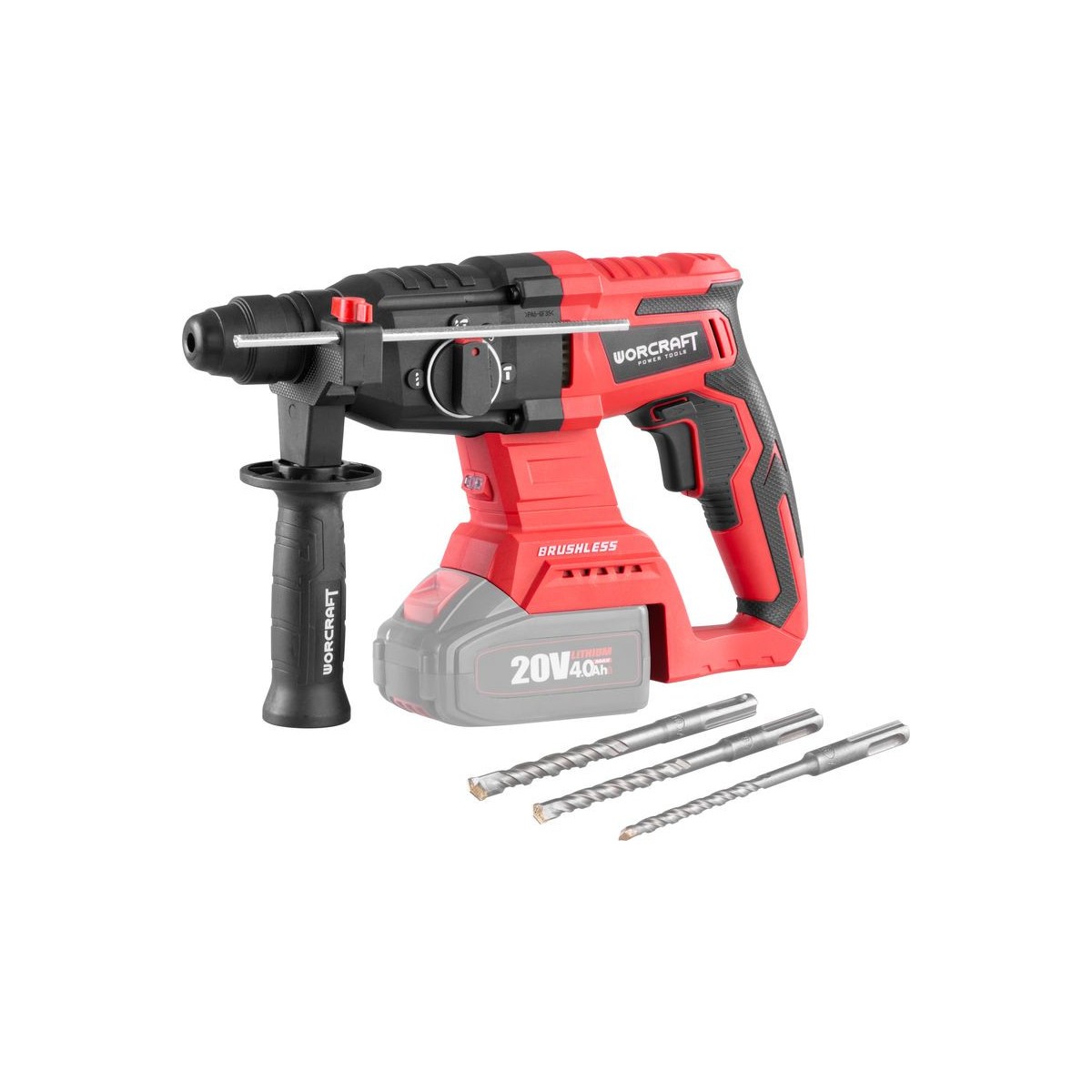 Kefementes kalapács Worcraft CRH-S20LiBA, 20V, ShareSYS, SDS+, 3 J