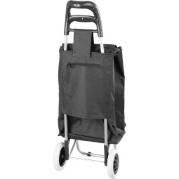 Fekete bevásárlókocsi fényvisszaverő csíkokkal, 30 kg, 35x30x96 cm