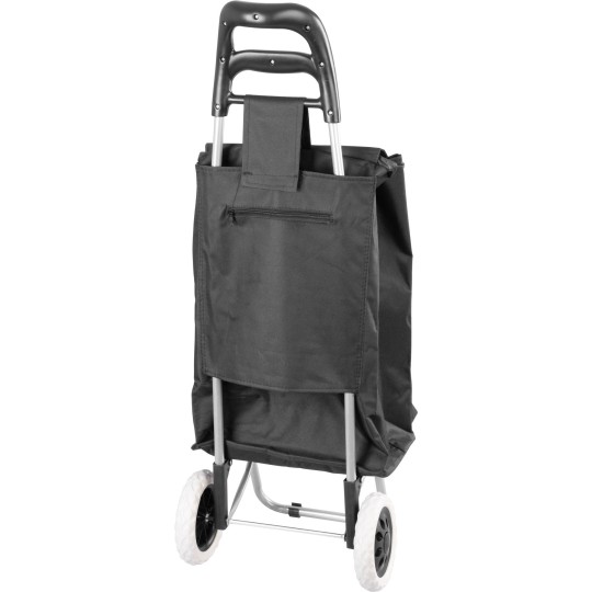 Fekete bevásárlókocsi fényvisszaverő csíkokkal, 30 kg, 35x30x96 cm