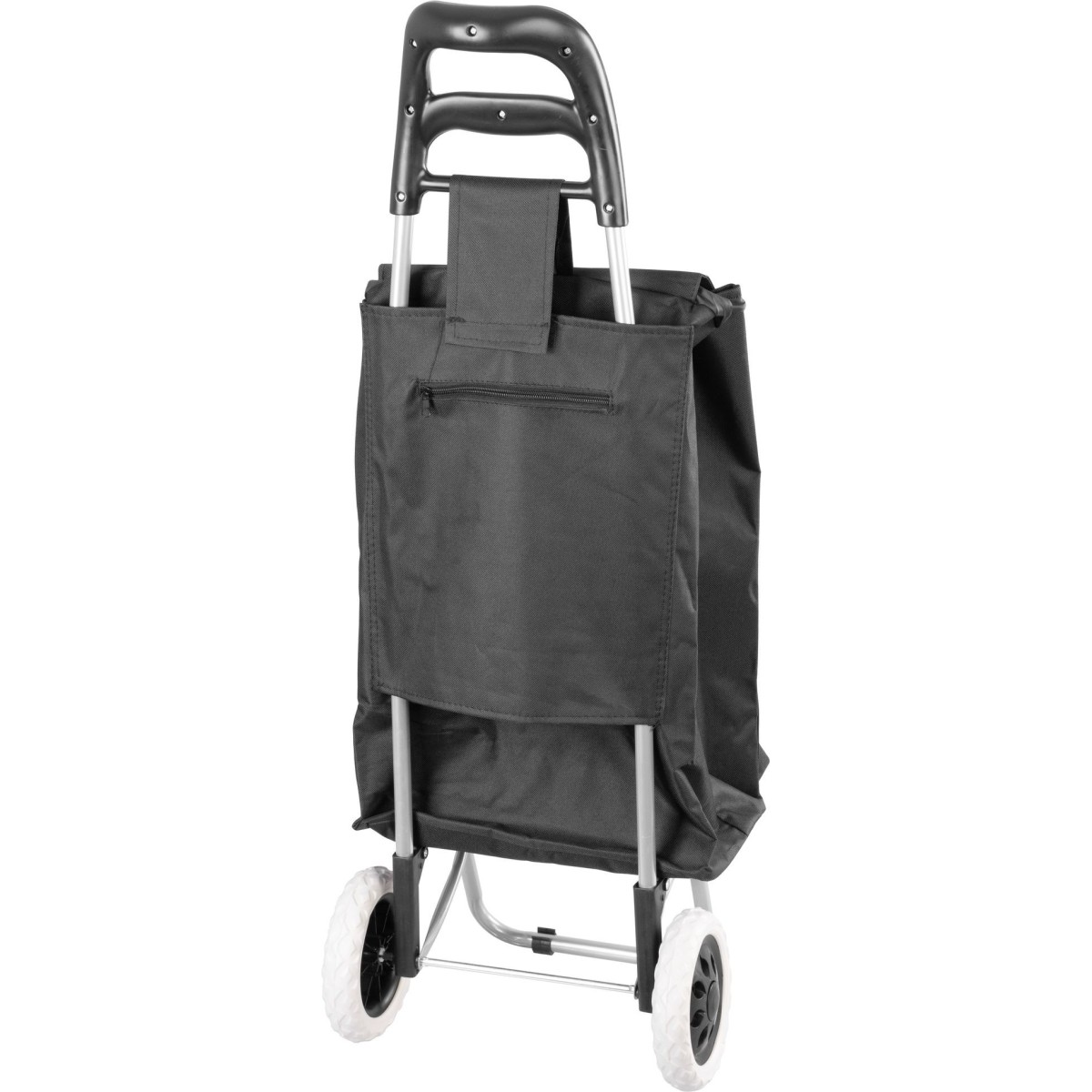 Fekete bevásárlókocsi fényvisszaverő csíkokkal, 30 kg, 35x30x96 cm