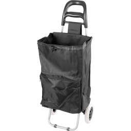 Fekete bevásárlókocsi fényvisszaverő csíkokkal, 30 kg, 35x30x96 cm