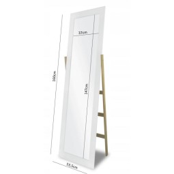 Nagy, fehér színű fa tükör, 160 cm