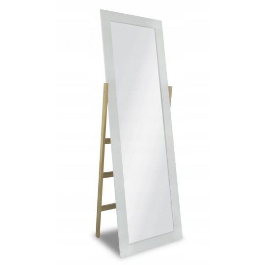 Nagy, fehér színű fa tükör, 160 cm
