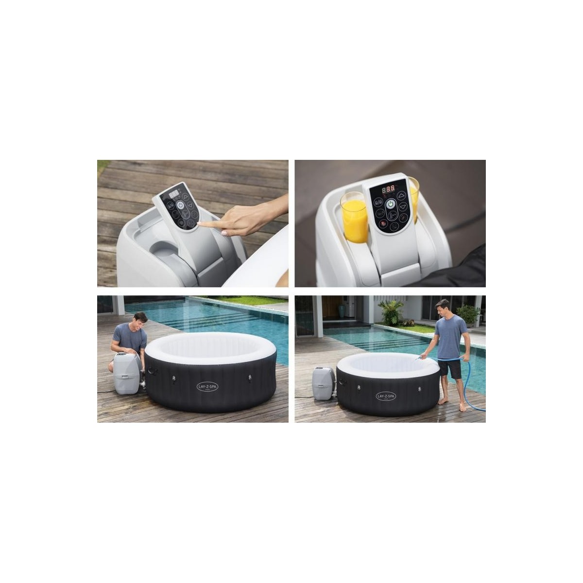 Felfújható jakuzzi 2–4 személyes 180x66 cm
