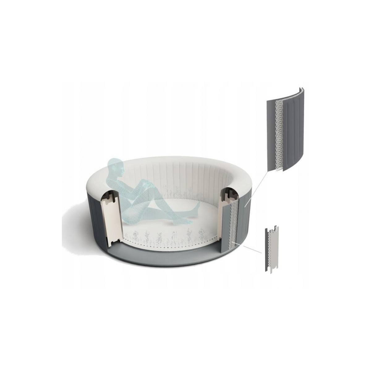 Felfújható jakuzzi 2–4 személyes 180x66 cm