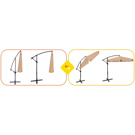 Sötét bézs színű kerti napernyők 350 cm