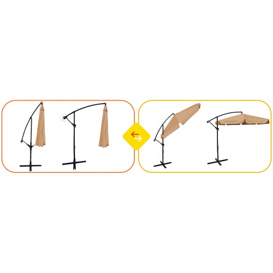 Cappucino napernyő fodros szegéllyel 350 cm