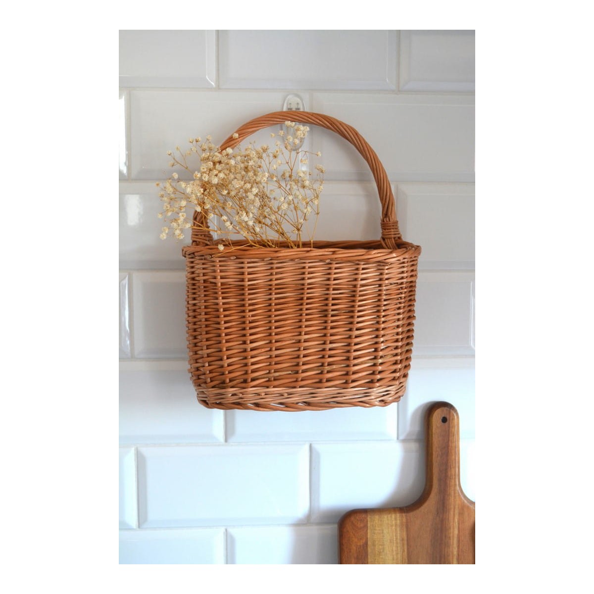 Ovális fonott kosár fogantyúval 25 cm