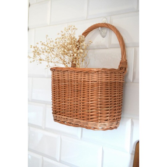 Ovális fonott kosár fogantyúval 25 cm