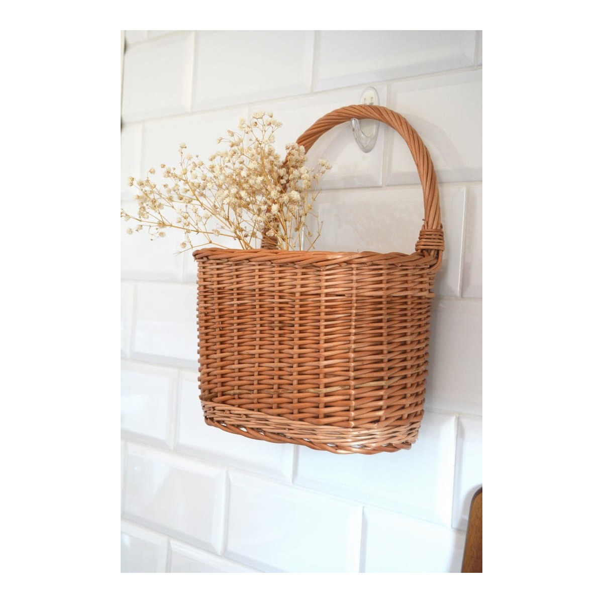 Ovális fonott kosár fogantyúval 25 cm