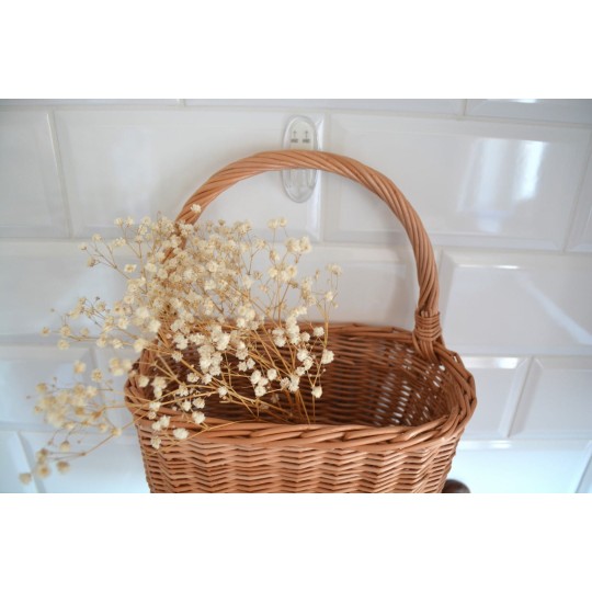 Ovális fonott kosár fogantyúval 25 cm