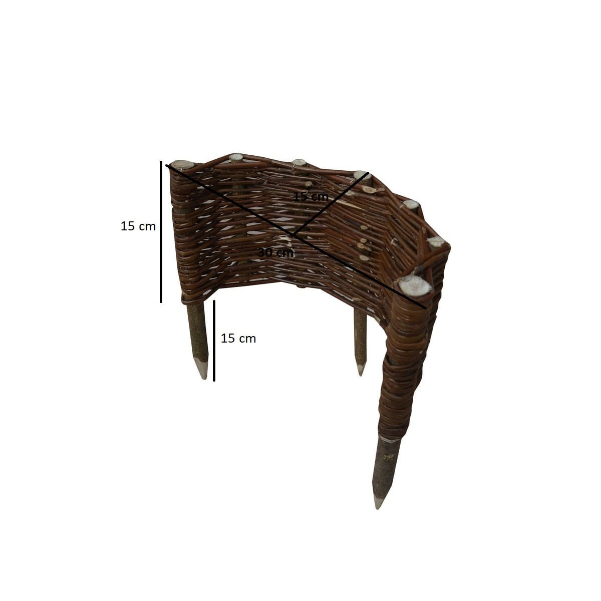 Lekerekített fonott paliszád 15/30cm