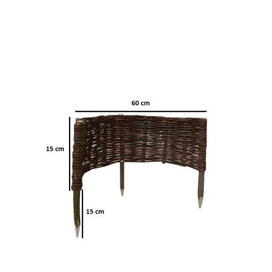 Kerekített fonott paliszád 15/60cm