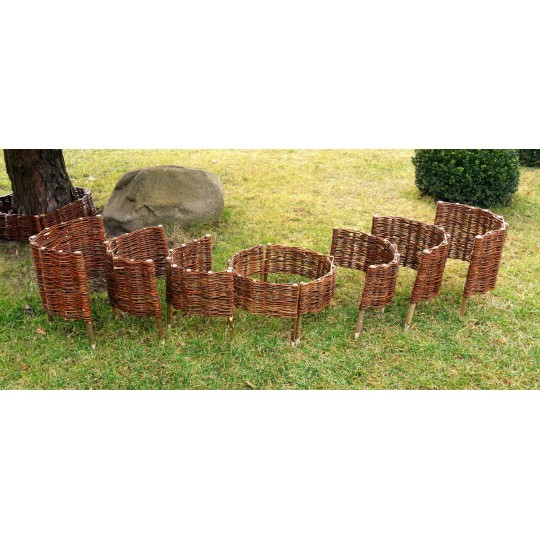 Kerekített fonott paliszád 25/45 cm