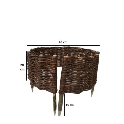 Paliszád fonott karika 45 cm átmérővel és 20 cm magassággal.