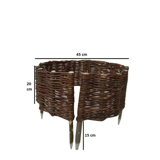 Paliszád fonott karika 45 cm átmérővel és 20 cm magassággal.
