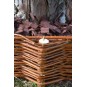 Paliszád jellegű fonott gyűrű, 45 cm átmérőjű és 25 cm magas.