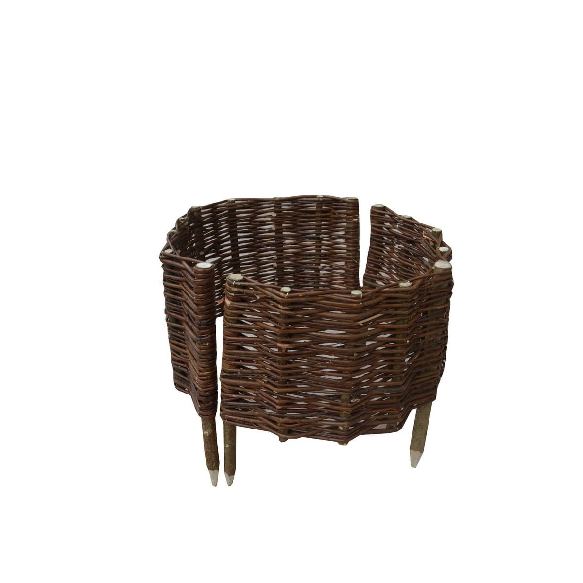 Paliszád jellegű fonott gyűrű, 45 cm átmérőjű és 25 cm magas.