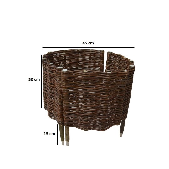 Palánkszerű fonott karika 45 cm átmérővel és 30 cm magassággal