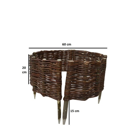 Paliszád jellegű fonott gyűrű átmérője 60 cm és magassága 20 cm