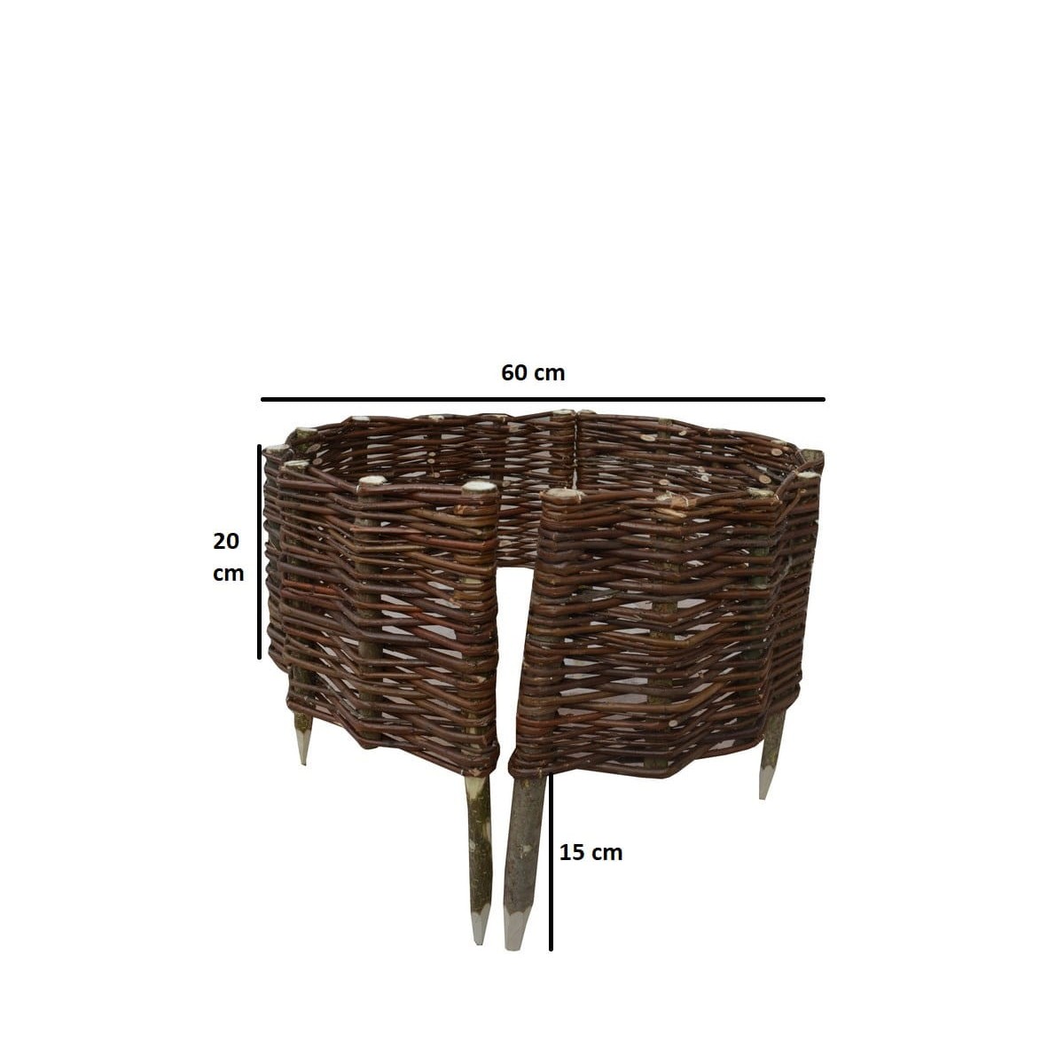 Paliszád jellegű fonott gyűrű átmérője 60 cm és magassága 20 cm