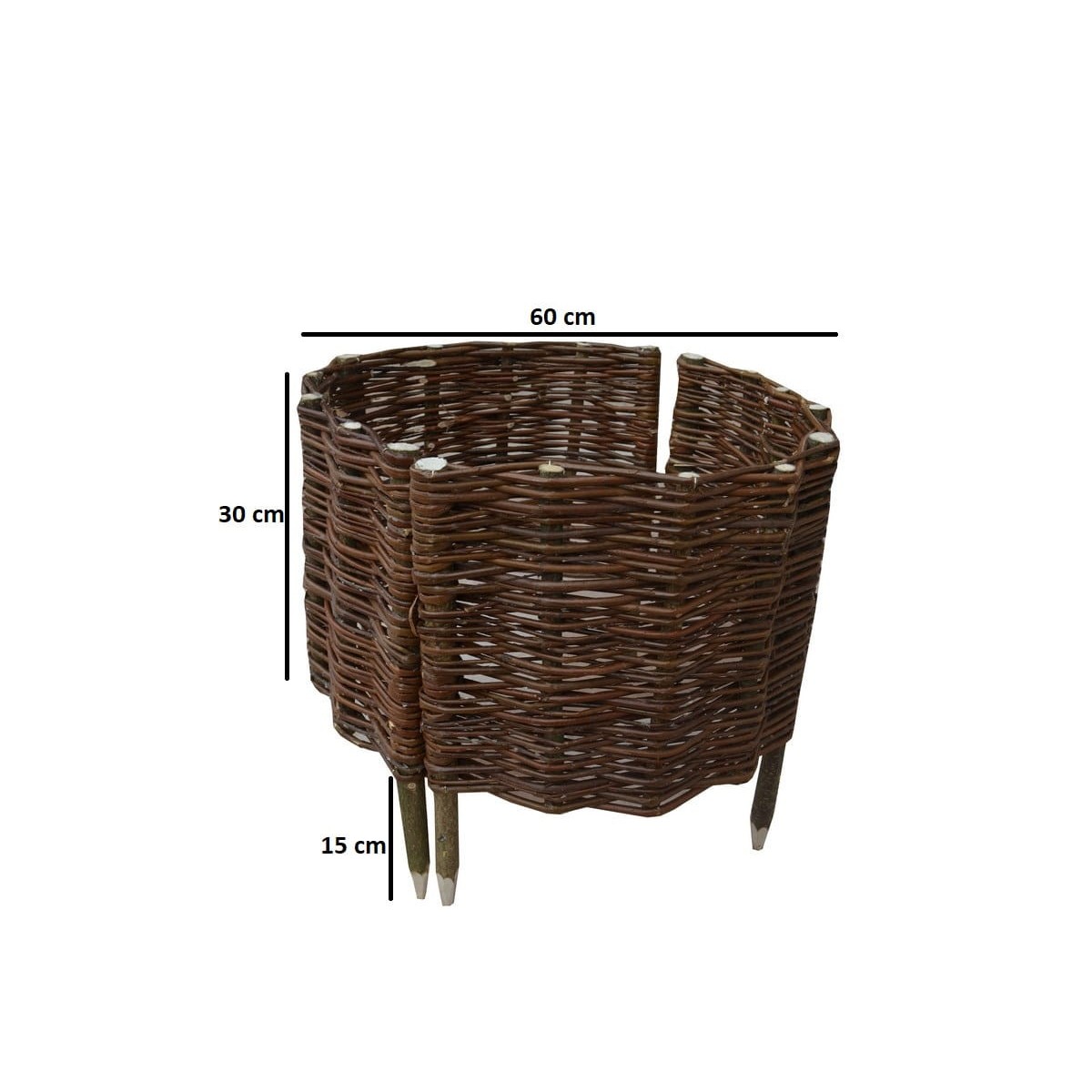 Paliszád jellegű fonott gyűrű átmérője 60 cm és magassága 30 cm