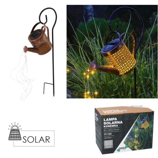 Napelemes lámpa KONVIČKA 21x10,5x12cm, 37 LED meleg fehér