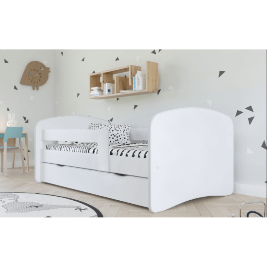 Ágyrácsos gyerekágy fehér színben 80x160 + tárolóhely, COCOLINO