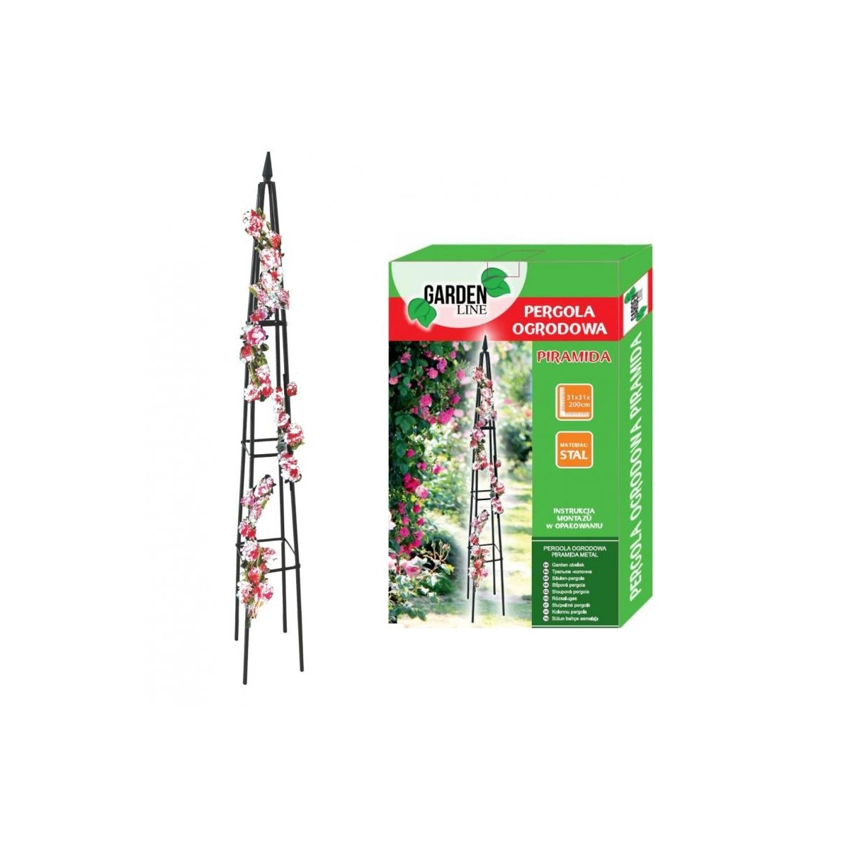 Kerti pergola piramis 31x31x200 cm