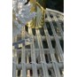 Kerek fonott asztal üveglappal - fehér