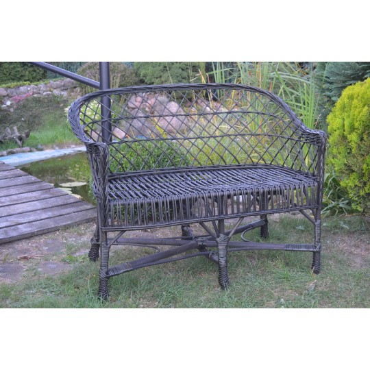 Kerti rattan kanapé, wenge színű