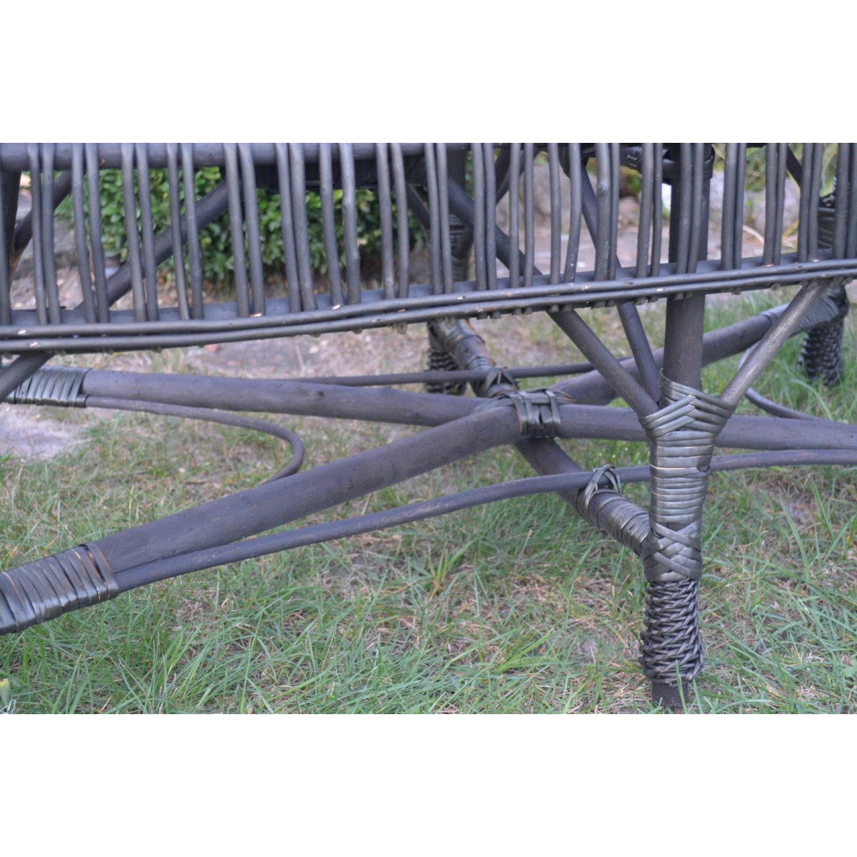 Kerti rattan kanapé, wenge színű