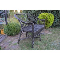 Kerti rattan kanapé, wenge színű