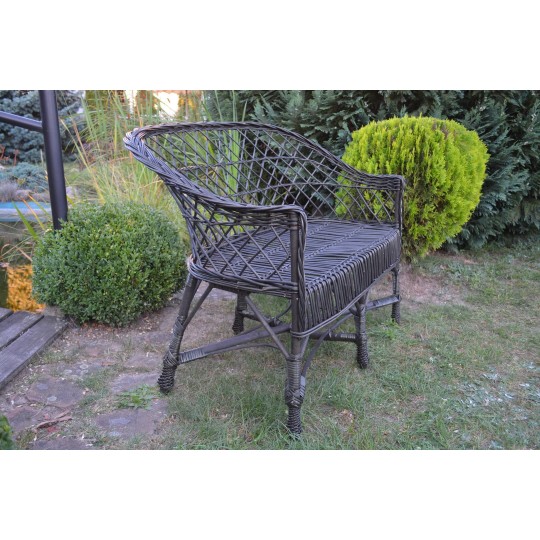 Kerti rattan kanapé, wenge színű