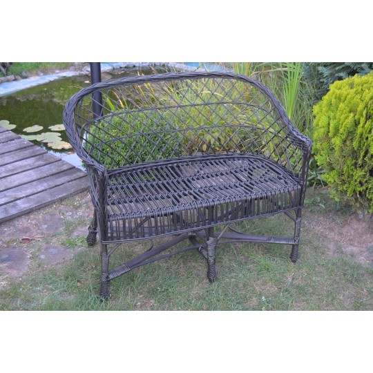 Kerti rattan kanapé, wenge színű
