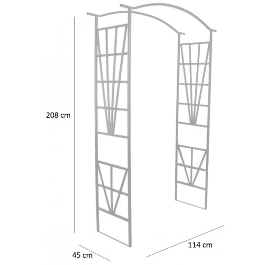Szép pergola a kertbe 114x45x208 cm