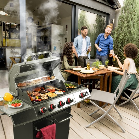 Gázgrill dragON BBQ101, 11,7 kW, fekete-ezüst