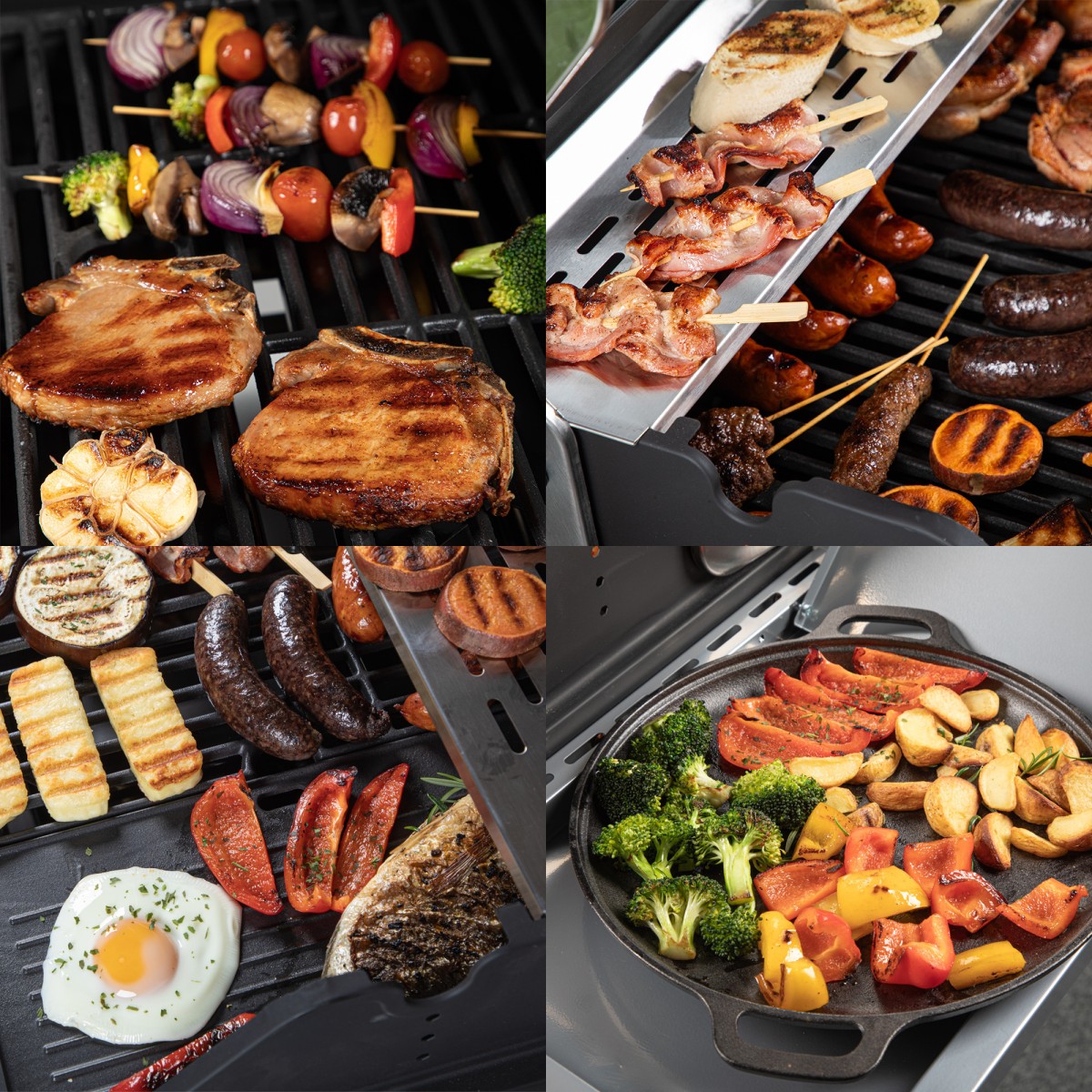 Gázgrill dragON BBQ101, 11,7 kW, fekete-ezüst