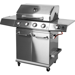 Gázgrill dragON BBQ201, 18,8 kW teljesítményű, ezüstszínű, hőmérővel és fedéllel