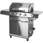 Gázgrill dragON BBQ201, 18,8 kW teljesítményű, ezüstszínű, hőmérővel és fedéllel