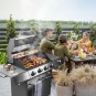 Gázgrill dragON BBQ201, 18,8 kW teljesítményű, ezüstszínű, hőmérővel és fedéllel