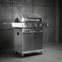 Gázgrill dragON BBQ201, 18,8 kW teljesítményű, ezüstszínű, hőmérővel és fedéllel