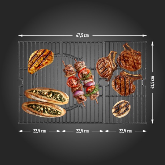 Gázgrill dragON BBQ201, 18,8 kW teljesítményű, ezüstszínű, hőmérővel és fedéllel