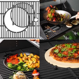 Gázgrill dragON BBQ201, 18,8 kW teljesítményű, ezüstszínű, hőmérővel és fedéllel