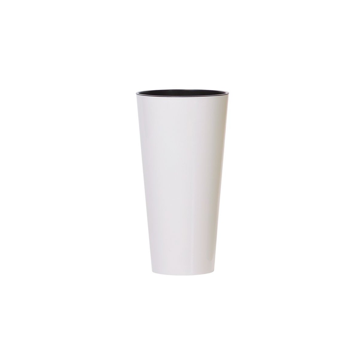 Fehér virágcserép TUVBUS Slim Shine betéttel, 400x762 mm